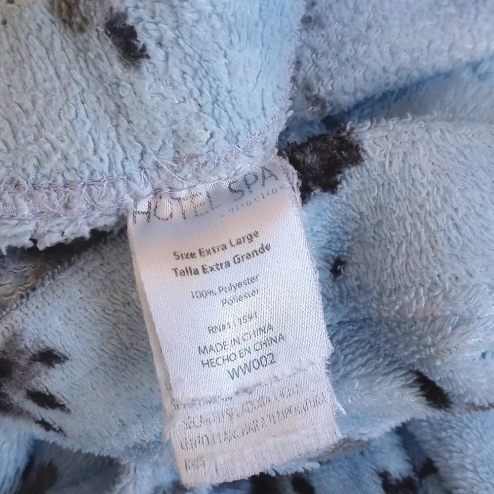Hotel Spa Collection Fleece Blue Floral Print Loungewear Pajama Pants XL - Picture 4 of 5
